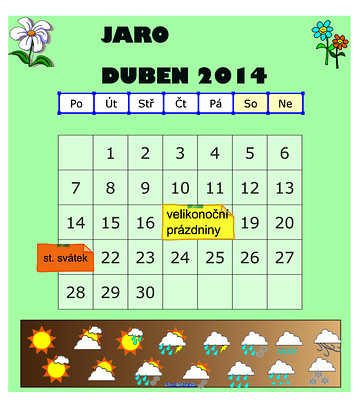 Kalendář na školní rok 2013 / 2014