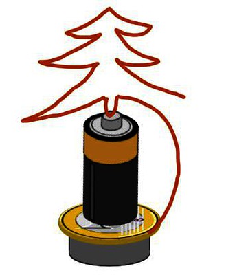 Vánoční točení s baterií a magnetem