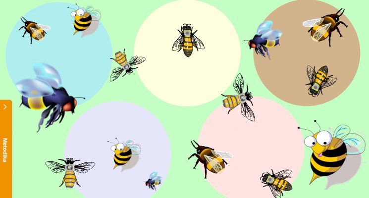 Včely - třídění, počítání do 3
